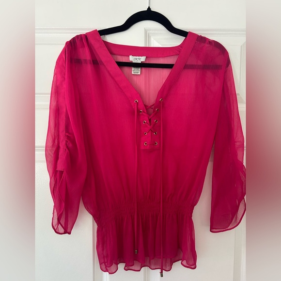 Vintage Y2K Caché‎ Blouse XS (Fits Small) – Sheer Top - Picture 1 of 7